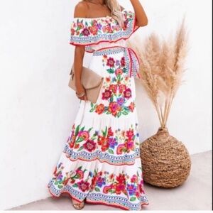 Vici Floral Off-Shoulder Maxi Dress